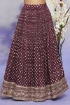 Arihant Rai Sinha_Maroon Raw Silk Floral And Paisley Pattern Lehenga Set_at_Aza_Fashions