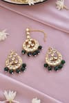 Buy_Swabhimann_Gold Plated Diamonds, Stones Kundan Chandbalis And Maangtikka Set _Online_at_Aza_Fashions
