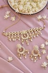 Buy_SWABHIMANN_Gold Plated Kundan Crescent Necklace Set _Online_at_Aza_Fashions