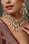 Shop_SWABHIMANN_Gold Plated Kundan Crescent Necklace Set _Online_at_Aza_Fashions