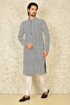 Buy_Arihant Rai Sinha_Blue Chikankari Embroidered Kurta_at_Aza_Fashions