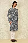 Buy_Arihant Rai Sinha_Blue Chikankari Embroidered Kurta_Online_at_Aza_Fashions