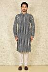 Shop_Arihant Rai Sinha_Blue Chikankari Embroidered Kurta_Online_at_Aza_Fashions