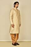 Arihant Rai Sinha_Cream Embroidered Paisley Sherwani Set_Online_at_Aza_Fashions