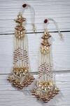 Dugran By Dugristyle_Gold Plated Pearls, Stones Kundan Embellished Dangler Earrings _Online_at_Aza_Fashions
