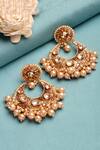 Dugran By Dugristyle_Cream Kundan And Pearl Embellished Chandbalis _Online_at_Aza_Fashions