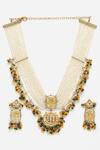 Buy_Dugran By Dugristyle_Gold Plated Kundan Meenakari Necklace Set _at_Aza_Fashions