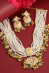 Buy_Dugran By Dugristyle_Gold Plated Kundan Meenakari Necklace Set _Online_at_Aza_Fashions