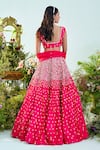 Shop_Mani Bhatia_Fuchsia Raw Silk Embroidery Floral V Neck Iris Lehenga Set _at_Aza_Fashions