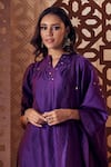 Buy_Charkhee_Purple Chanderi Kurta Palazzo Set_Online_at_Aza_Fashions