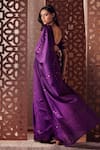 Shop_Charkhee_Purple Chanderi Embellished Brass Rings Round Saree With Blouse _at_Aza_Fashions