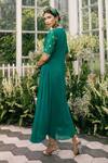 Shop Adi By Aditya Khandelwl Green Organza, Georgette Floral, Sequin, Zari V Neck Embroidered Draped Tunic at Aza Fashions Shop_Adi By Aditya Khandelwl_Green Organza, Georgette Floral, Sequin, Zari V Neck Embroidered Draped Tunic _at_Aza_Fashions