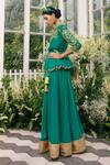 Shop Adi By Aditya Khandelwl Green Silk, Georgette Dori, Floral, Sequin, Zari Embroidered Kurta And Sharara Set at Aza Fashions Shop_Adi By Aditya Khandelwl_Green Silk, Georgette Dori, Floral, Sequin, Zari Embroidered Kurta And Sharara Set _at_Aza_Fashions