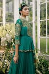 Shop Adi By Aditya Khandelwl Green Silk, Georgette Dori, Floral, Sequin, Zari Embroidered Kurta And Sharara Set Online at Aza Fashions Shop_Adi By Aditya Khandelwl_Green Silk, Georgette Dori, Floral, Sequin, Zari Embroidered Kurta And Sharara Set _Online_at_Aza_Fashions