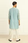 Shop_Twenty Nine_Blue Gajji Silk Dyed Bandhani Kurta _at_Aza_Fashions