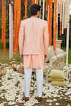 Shop_Twenty Nine_Peach Georgette Embroidered Mirror Work Front Open Jacket _at_Aza_Fashions