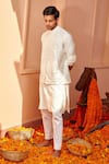 Twenty Nine_White Stretch Cotton Satin Straight Fit Pant _Online_at_Aza_Fashions