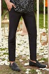 Buy_Twenty Nine_Black Raw Silk Plain Straight Fit Pant _Online_at_Aza_Fashions
