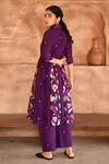 Buy_Taro_Purple Chanderi Silk, Slip Cotton Floral Print Mulberry Anarkali And Pant Set _Online_at_Aza_Fashions
