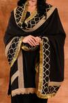 Buy_Amrita Artisanal Clothing_Black Crepe Silk Embroidered Kurta Salwar Set_Online_at_Aza_Fashions
