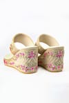 Shop_Shiveen Shiveen_Cream Embroidery Anaya Floral Wedges _at_Aza_Fashions