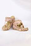 Shiveen Shiveen_Pink Embroidery Anaya Floral Wedges _at_Aza_Fashions