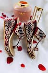 Shop_Shiveen Shiveen_Maroon Hand Embroidered Anaya Floral Wedges _at_Aza_Fashions