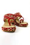 Buy_Shiveen Shiveen_Red Hand Embroidered Anaya Floral Wedges _Online_at_Aza_Fashions