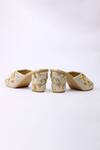 Shop_Shiveen Shiveen_Cream Hand Embroidered Floral Block Heels _at_Aza_Fashions