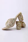 Shop_Shiveen Shiveen_Cream Hand Embroidered Floral Block Heels _Online_at_Aza_Fashions