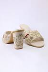Shop_Shiveen Shiveen_Cream Hand Embroidered Baal Floral Block Heels _at_Aza_Fashions