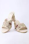 Shop_Shiveen Shiveen_Cream Hand Embroidered Baal Floral Block Heels _Online_at_Aza_Fashions