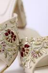 Shiveen Shiveen_Cream Hand Embroidered Baal Floral Block Heels _at_Aza_Fashions