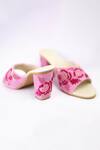 Buy_Shiveen Shiveen_Pink Embroidered Floral Block Heels _Online_at_Aza_Fashions