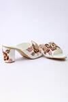 Shiveen Shiveen_White Embroidered Nabhas Block Heels _Online_at_Aza_Fashions