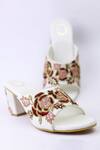 Shop_Shiveen Shiveen_White Embroidered Nabhas Block Heels _Online_at_Aza_Fashions