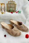 Buy_Shiveen Shiveen_Gold Embroidery Tanucchhada Mule Block Heels_at_Aza_Fashions