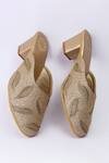 Shiveen Shiveen_Gold Embroidery Tanucchhada Mule Block Heels_Online_at_Aza_Fashions