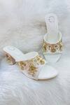 Buy_Shiveen Shiveen_White Embroidered Block Heels _at_Aza_Fashions