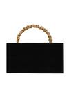 Be Chic_Black Embellished Rectangle Resin Box Clutch_at_Aza_Fashions