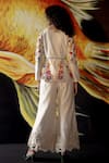 Shop_Chandrima_Ivory Chanderi Beads And Thread V Neck Panelled Jacket _at_Aza_Fashions