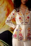 Buy_Chandrima_Ivory Chanderi Beads And Thread V Neck Panelled Jacket _Online_at_Aza_Fashions