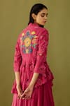 Buy_Chandrima_Fuchsia Chanderi Embroidery Beads V Neck Peplum Jacket _Online_at_Aza_Fashions