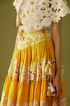 Shop_Chandrima_Ivory Silk Organza Beads High Neck Daisy Cutwork Cape _Online_at_Aza_Fashions