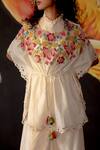 Buy_Chandrima_Ivory Chanderi Applique Work And Beads High Neck Kaftan _Online_at_Aza_Fashions