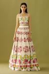 Chandrima_Ivory Chanderi Embroidered Floral Pattern Lehenga _Online_at_Aza_Fashions