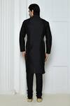 Shop_Arihant Rai Sinha_Black Silk Solid Mandarin Collar Kurta Set _at_Aza_Fashions