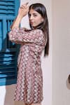 Buy_Soniya G_Pink Cotton Blend Embroidery Stripes Topsquare Geometric Pattern And Pant Set _Online_at_Aza_Fashions