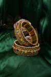 Buy_Samyukta Singhania_Stone Embellished Bangles - Set Of 2_Online_at_Aza_Fashions