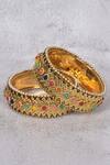Shop_Samyukta Singhania_Stone Embellished Bangles - Set Of 2_Online_at_Aza_Fashions